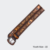 Official PRCA & NFR Licensed Collection® Full Grain Hand-Tooled Leather Floral Youth Belt