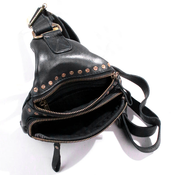 SWC149 Studded Leather Sling Bag