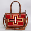 ADBG1017 American Darling Handwoven Saddle Blanket Leather Tote Bag Western Cowgirl Handbag