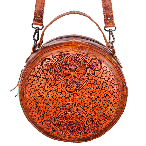 ADBG498 American Darling Hand Tooled Floral Leather Western Canteen Bag