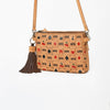 Official PRCA & NFR Licensed Collection® Tooled Leather Side Fringe Tassel & Card Motif Crossbody Handbag