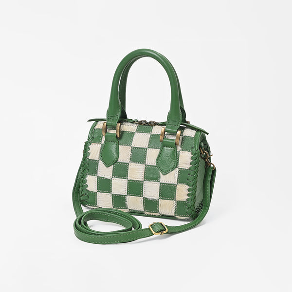 ADBGM1097 Checkered Hair On Hide & Leather Speedy Bag - American Darling