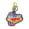 Official PRCA & NFR Licensed Collection® Embroidered Blue Leather Key Ring Charm