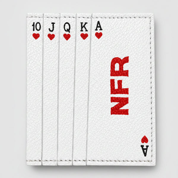 Official PRCA & NFR Licensed Collection®️ White Leather Royal Flush Playing Card Wallet