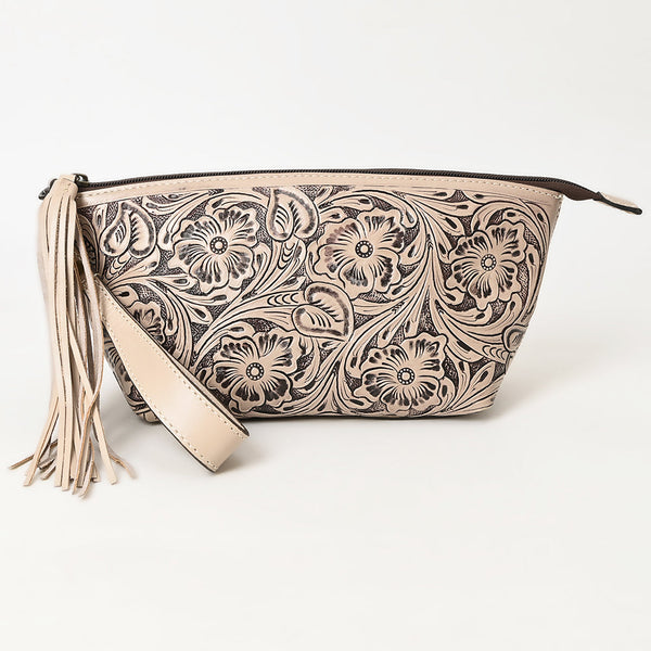 ADBG1234 American Darling Hand-Tooled Western Leather Wristlet Bag - Genuine Floral Carved Women Clutch