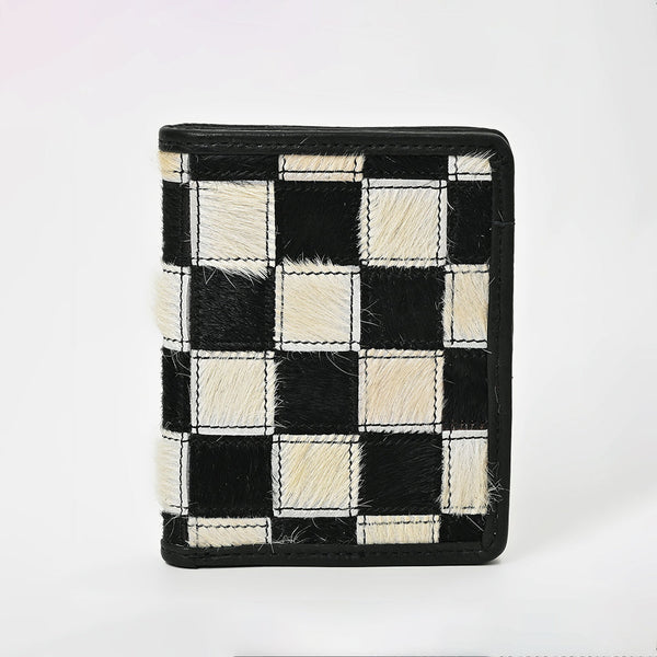 ADBGM1095 American Darling Checkered Hair on Hide & Leather Bifold Wallet