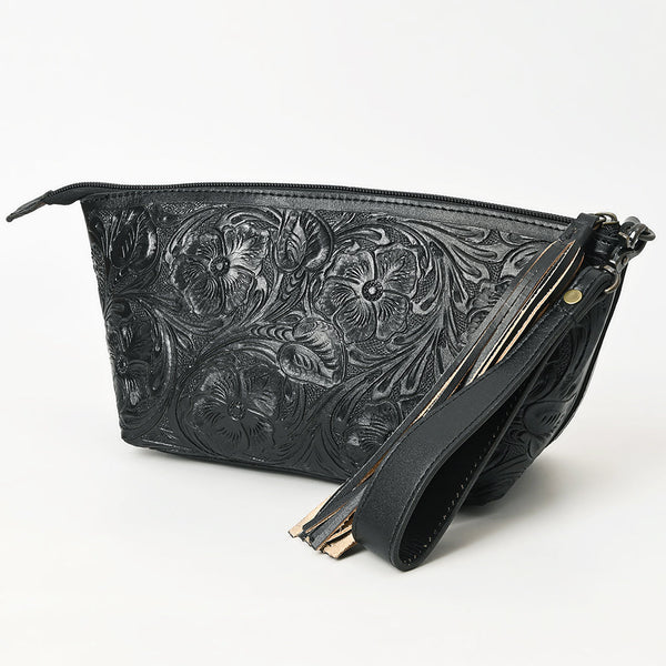 ADBG1234 American Darling Hand-Tooled Western Leather Wristlet Bag - Genuine Floral Carved Women Clutch