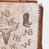 ADBGM939 American Darling Genuine Leather & Hair-On-Hide Western Ranch Brand Tote Bag