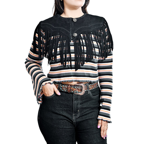 ADDR024 American Darling Western Suede Fringe Shoulder Wrap Capelet