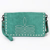 ADBG1717 American Darling Genuine Suede Organizer Bag | Western Boot Stitched Clutch