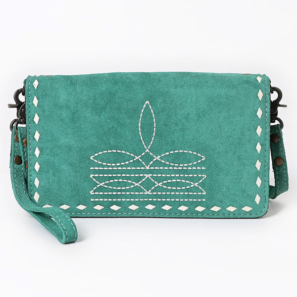 ADBG1717 American Darling Genuine Suede Organizer Bag | Western Boot Stitched Clutch