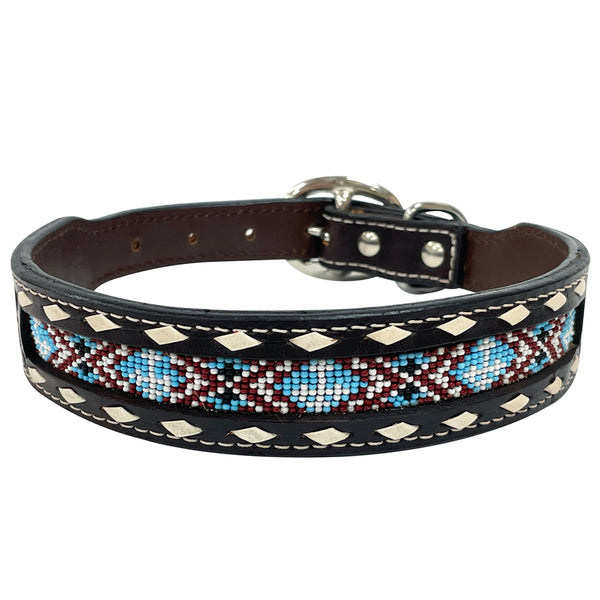 BER221-Western leather Dog Collar