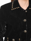 ADDR010 American Darling Black Velvet Fabric Jacket Western Studded Concho Top