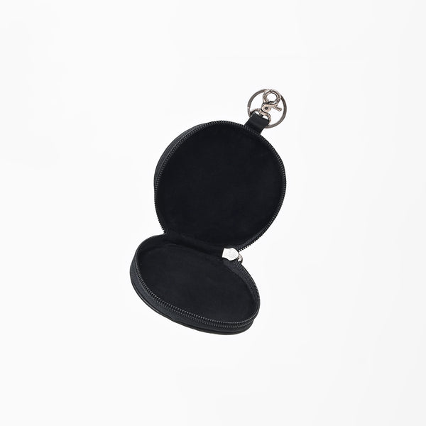 ADCHM110 American Darling Genuine Leather Black Round Coin Purse Bag Charm