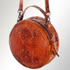 ADBG498 American Darling Hand Tooled Floral Leather Western Canteen Bag