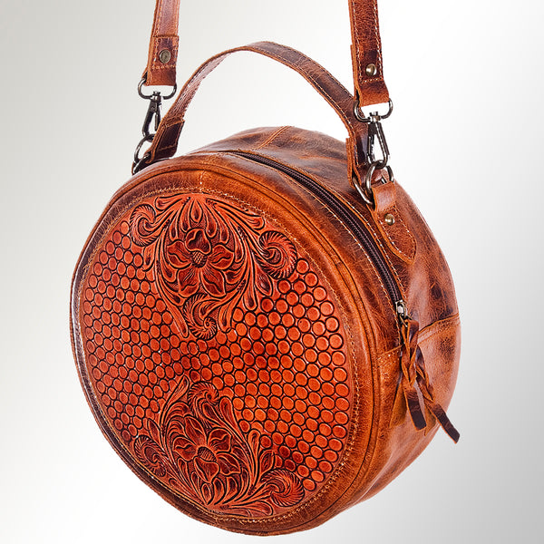 ADBG498 American Darling Hand Tooled Floral Leather Western Canteen Bag