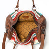 LC-ADBGS174J Serape Wool & Leather Duffle Bag - Colorful Western Travel Weekender