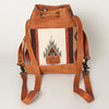 ADBG862 American Darling Hand Tooled Floral & Hand-Woven Saddle Blanket Leather Bucket Bag