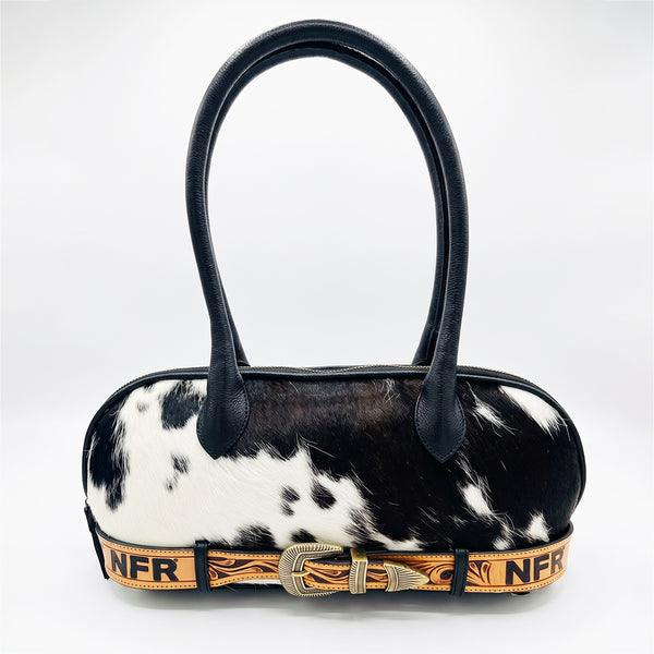 Official PRCA & NFR Licensed Collection® Genuine Hair-On with Tooled Leather Belt Shoulder Bag