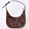 ADBG1100 American Darling Western Leather Hobo Bag with Hand-Tooled Floral Carving