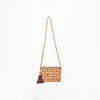 Official PRCA & NFR Licensed Collection® Tooled Leather Side Fringe Tassel & Card Motif Crossbody Handbag