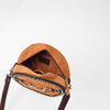 ADBGM977C American Darling Genuine Leather & Suede Studded Snaffle Bit Canteen Bag