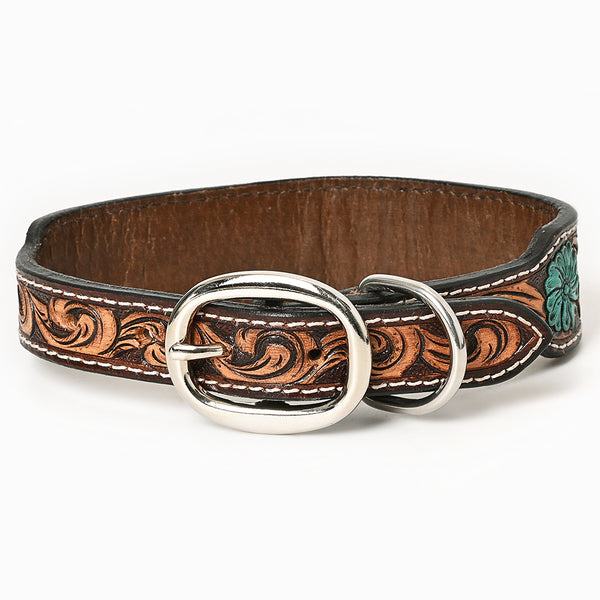 BER175-Western leather Dog Collar
