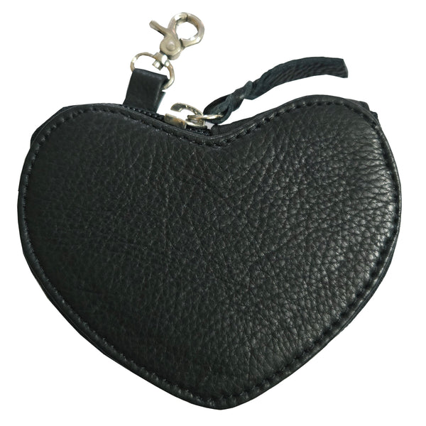 ADCHM120 American Darling Genuine Leather Heart Zipper Bag Charm