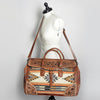 ADBG516 American Darling Tooled Leather & Saddle Blanket Duffel Bag Mae Western Travel Weekender