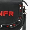 Official PRCA & NFR Licensed Collection® Black Pebble Leather Card Embellished Crossbody Bag