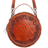 ADBG498 American Darling Hand Tooled Floral Leather Western Canteen Bag