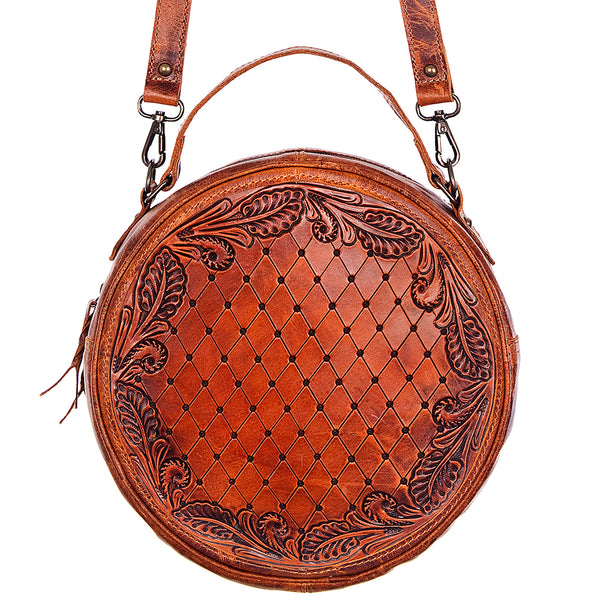 ADBG498 American Darling Hand Tooled Floral Leather Western Canteen Bag