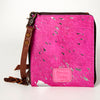 ADBG820 American Darling Handcrafted Pink Leather Cross body Bag with Hair-On Cowhide