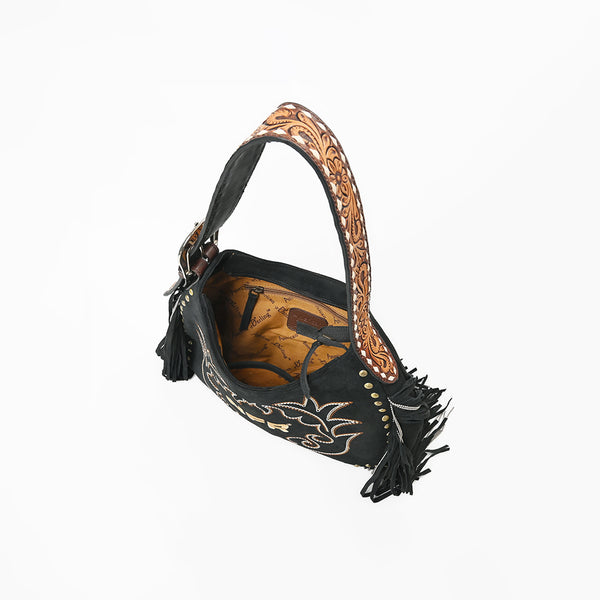 ADBGA1476ANFR American Darling Embroidered Suede Western Hobo Shoulder Bag