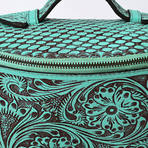 ADBGZ829 Hand-Tooled Leather Western Belt Bag - Floral Fanny Pack with Adjustable Strap