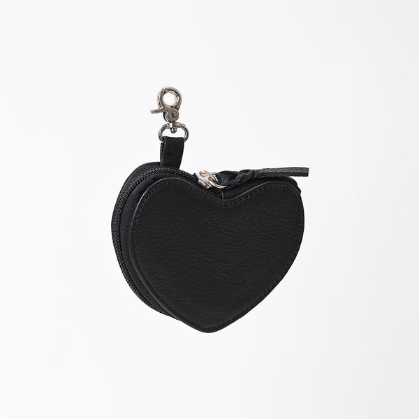 ADCHM120 American Darling Genuine Leather Heart Zipper Bag Charm