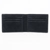 ADBGZ919A Black Genuine suede Leather Bifold Wallet with White Embroidered Stitch Detail