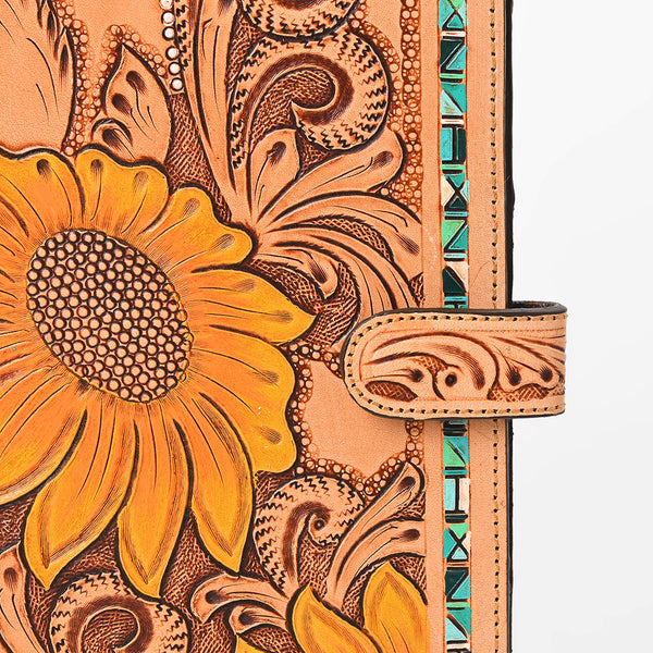 ADBG1040 American Darling Hand-Tooled Floral Genuine Leather Western Portfolio Bag