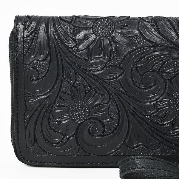 ADBG1140 American Darling Hand-Tooled Western Leather Clutch Bag - Genuine Carved Artisan Women Wristlet