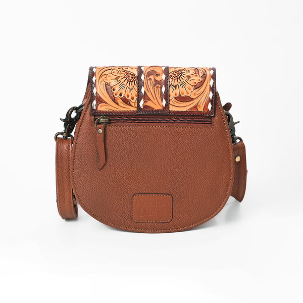 ADBG1222 American Darling Hand-Tooled Hair-On Cowhide Genuine Leather Western Crossbody Bag