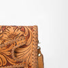 ADBG1228 American Darling Western Hand-Tooled Leather Clutch Bag with Floral Carving