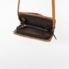ADBG1228 American Darling Western Hand-Tooled Leather Clutch Bag with Floral Carving