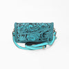 ADBG1228 American Darling Western Hand-Tooled Leather Clutch Bag with Floral Carving