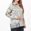 ADBG1228 American Darling Western Hand-Tooled Leather Clutch Bag with Floral Carving