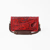 ADBG1228 American Darling Western Hand-Tooled Leather Clutch Bag with Floral Carving