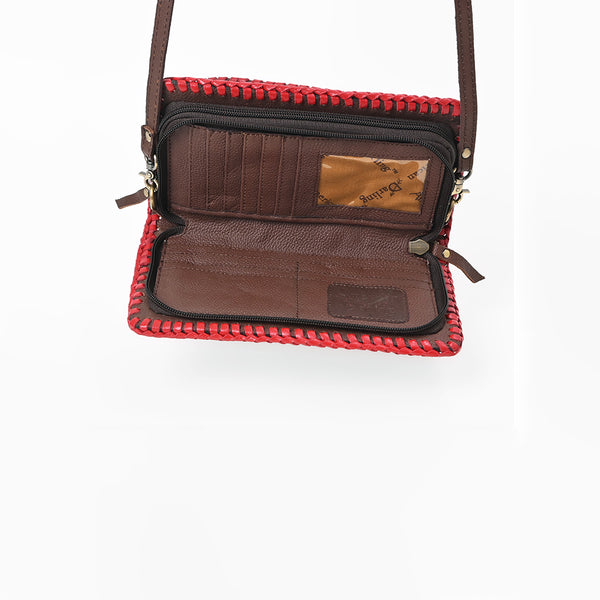 ADBG1228 American Darling Western Hand-Tooled Leather Clutch Bag with Floral Carving