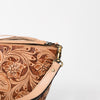 ADBG1234 American Darling Hand-Tooled Western Leather Wristlet Bag - Genuine Floral Carved Women Clutch