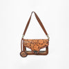 ADBG1507 American Darling Hand-Tooled Western Leather Clear Bag Genuine Tooled Floral Crossbody