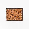 ADBG1592 American Darling Hand-Tooled Leather Wallet Hand Bag with Western Buck Stitching & Floral Detailing