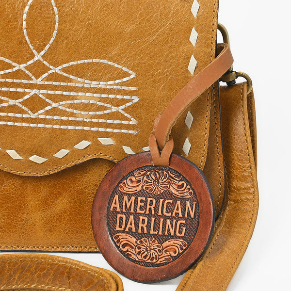 ADBG1692 American Darling Small Leather Crossbody | Western Boot Stitched